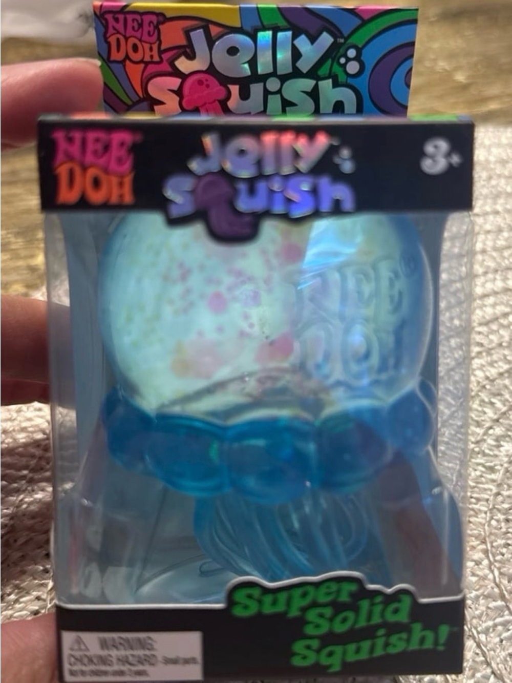 Nee doh Jelly Squish Blue Super Solid Squish Toy